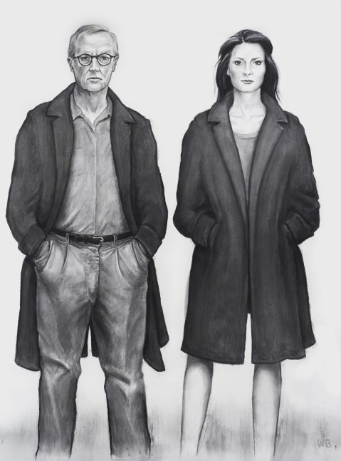 William Beckman, Overcoat 4, 2020 charcoal on paper 96 x 72 inches