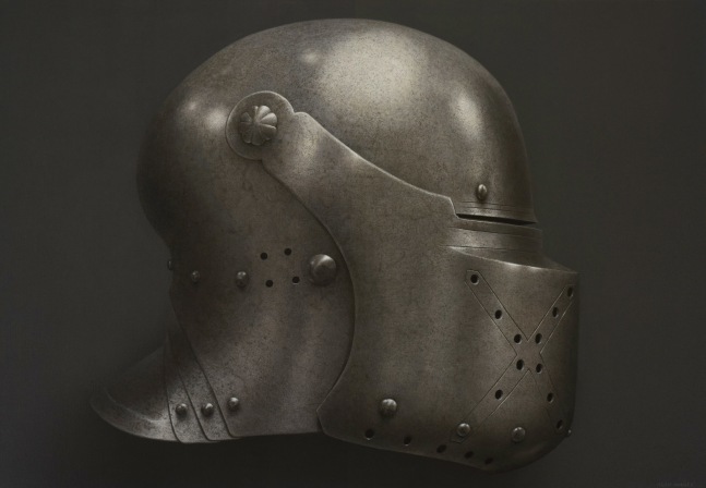 Alan Magee, Helmet VI, 2019, acrylic on canvas, 72 x 50 inches