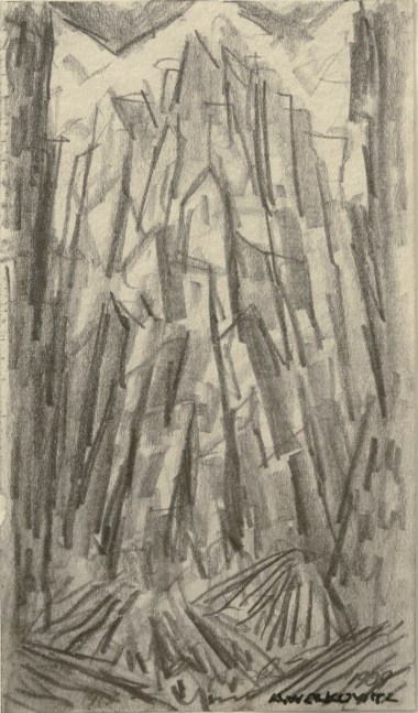 Abraham Walkowitz City Abstraction II, c. 1908 pencil on paper 5 x 2 7/8 inches