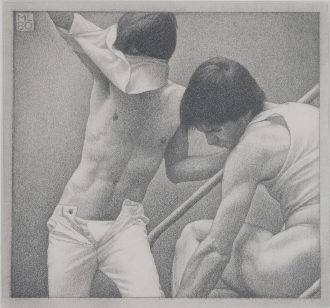 Michael Leonard, On the Steps I, 1980, graphite pencil on paper, 7 x 7 1/2 inches