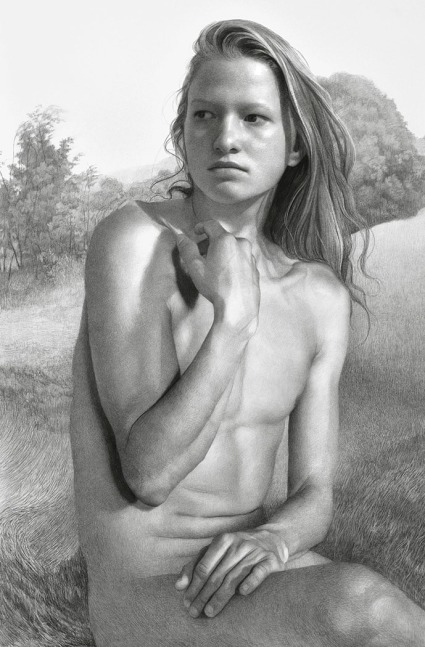 Harper, 2019, compressed charcoal on paper, 88 1/2 x 58 inches