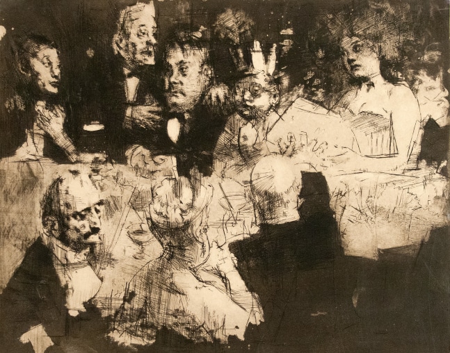Jack Levine Election Night, 1969 etching 19 1/2 x 25 inches Edition 116/120