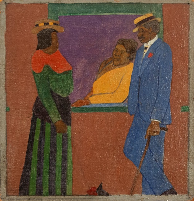 Wood Gaylor, Street Window, nd, oil on wood panel, 7 x 7 inches