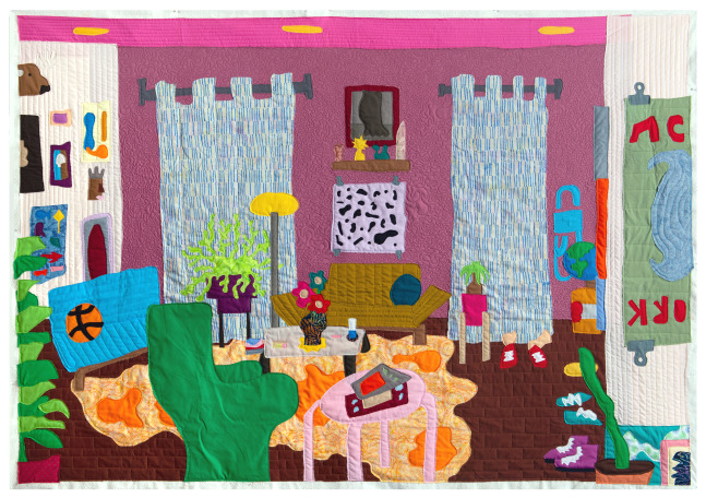 Michael C. Thorpe Gunther Place, 2022 Textile, quilting cotton and thread 60 ¾ x 85 ½ inches