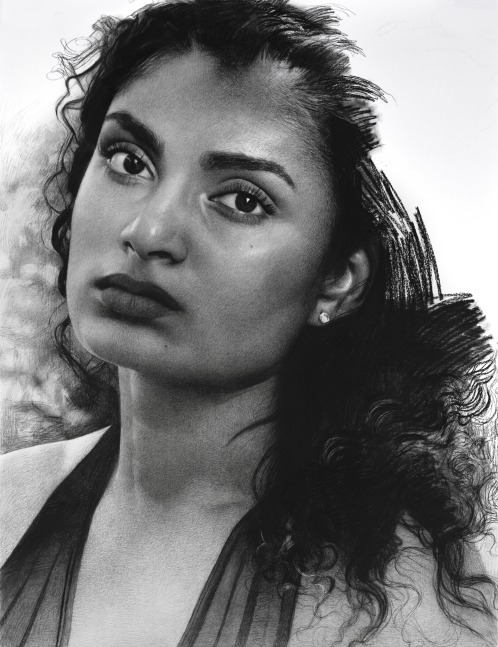 Rishora II, 2018, compressed charcoal on paper, 52 3/8 x 40 inches