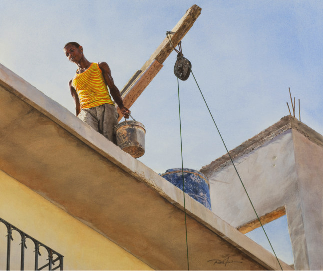 Rance Jones, At the Edge, 2018, watercolor on paper, 21 x 25 inches