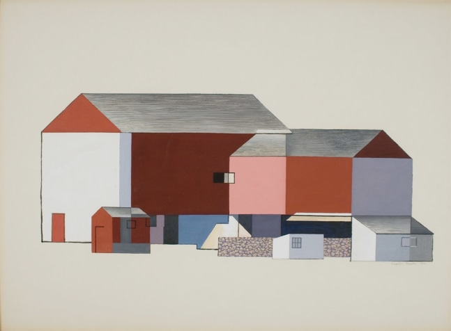 Charles Sheeler, Barn Abstraction, 1946, tempera on board, 21 1/2 x 29 3/8 inches