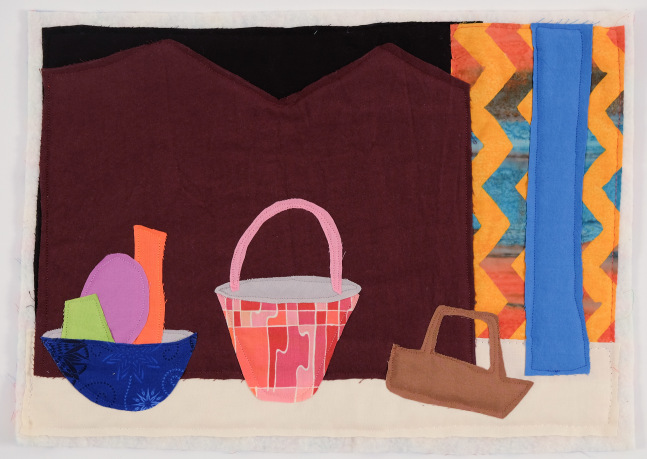 Michael C. Thorpe 3 Buckets (from FV1 project), 2024 quilting cotton, batting, and thread 13 x 18 3/4 inches