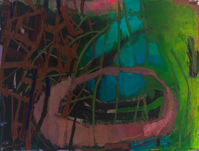 Brian Rutenberg Pillow &amp; Pool 2, 2023 oil on paper 23 x 30 inches