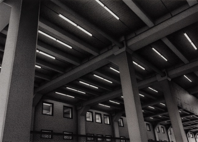 ANTHONY MITRI High Line Park, New York City, 2016 charcoal on paper 10 3/4 x 15 inches