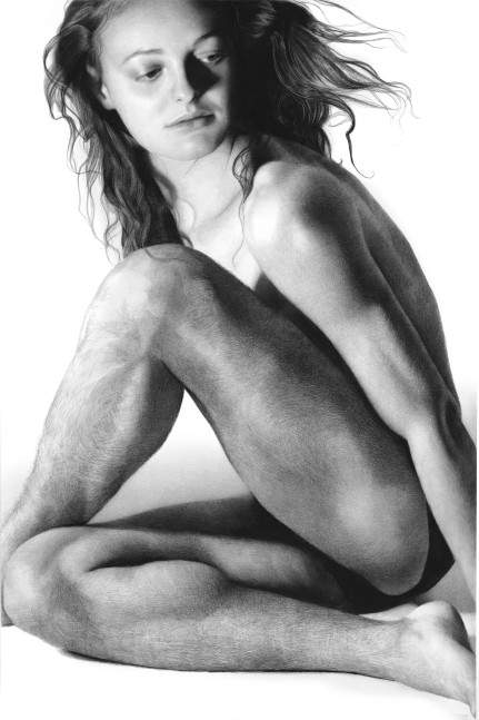 Remi Gazing, 2019, compressed charcoal on paper, 88 1/2 x 58 inches