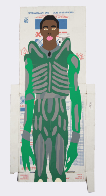 Michael C. Thorpe Nigga from Alien, 2022 Cardboard, paper 55 ¼ x 30 inches