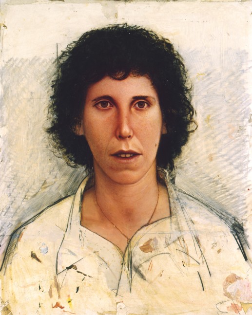 GREGORY GILLESPIE Head of Peg, 1979-80 oil on graphite on paper mounted to panel 24 x 19 1/8 inches