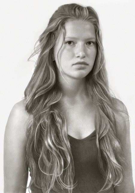 Thivya, 2020, compressed charcoal on paper, 88 3/8 x 58 inches