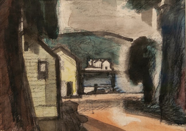 OSCAR BLUEMNER Harlem River #3, 1913 watercolor on paper 5 x 8 inches