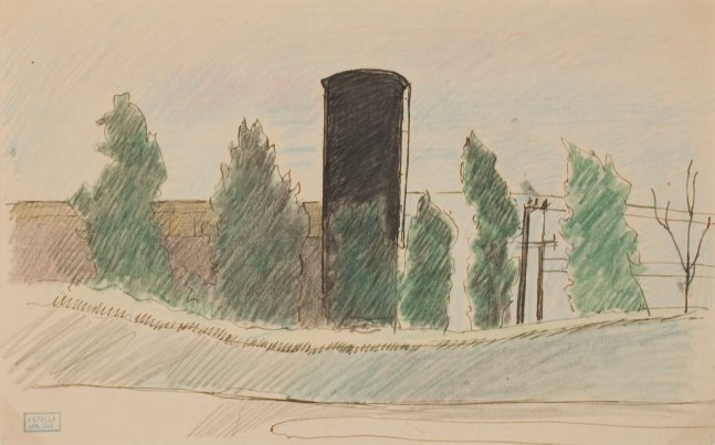Joseph Stella Water Tower, n.d. colored pencil, pencil and black ink on paper 5 3/8 x 8 7/8 inches $2,500. Reduce price: $1,750.