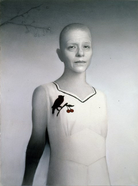 Susan Hauptman Self-Portrait (with Branch), 2005 charcoal on paper 54 x 40 inches