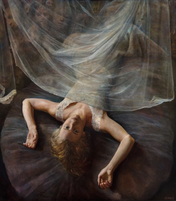 Steven Assael, Fallen Bride, 1992 - 2015 oil on board 52 1/2 x 47 inches
