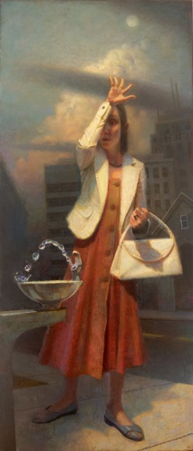 Paul Fenniak, Fountain, 2019, oil on canvas, 70 x 30 inches