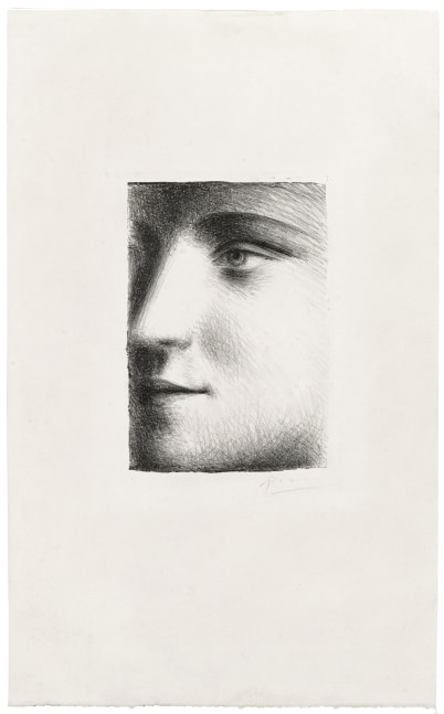 Visage de Marie-Thérèse, 1928 (probably October, Paris) lithograph printed on Japan paper with large margins 7 3/4 x 5 1/2 inches (image) 19 1/8 x 12 inches (sheet) 22 5/8 x 18 5/8 inches (framed) a proof outside the edition of 75