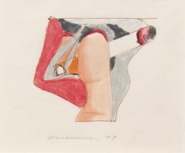 TOM WESSELMANN Study for a Smoker, 1978 colored pencils on tracing paper 3 3/8 x 5 inches