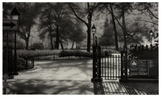 Anthony Mitri, Sens Unique: New York City, 2025 charcoal on paper, 10 1/4 x 17 1/4 inches (image)