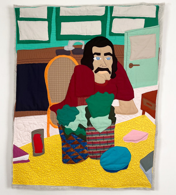Conversation with Jack, 2023  textile, quilting cotton, and thread  53 ½ x 43 ½ inches