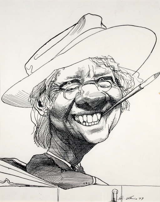 David Levine, Jimmy Carter, 1979, ink on paper, 13 3/4 x 11 inches