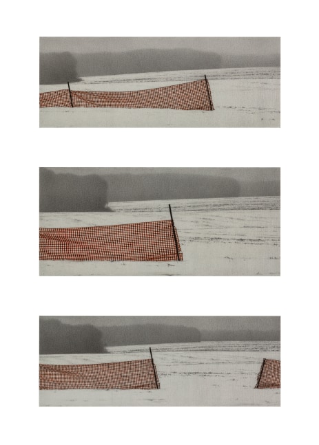 Anthony Mitri Snow Fence Variations, 2023 charcoal and Inktense pencil on paper 28 x 18 1/4 inches