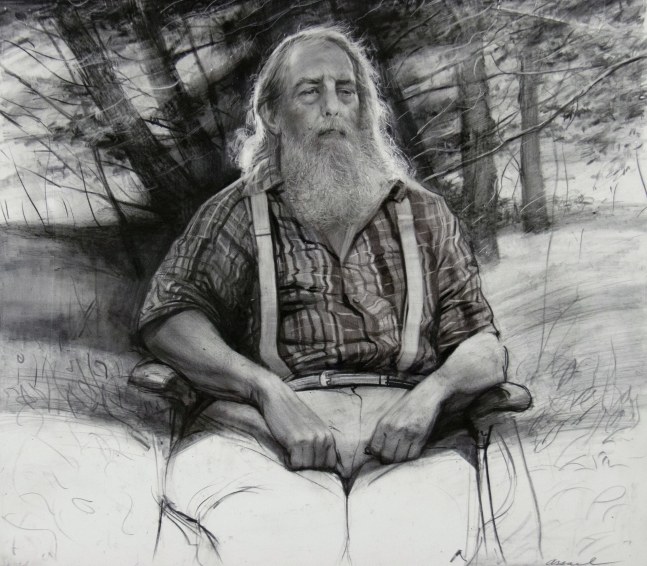 Steven Assael Henry in Central Park, 2020 graphite and crayon on paper 10 7/8 x 12 3/8 inches