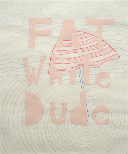 Michael C. Thorpe Fat White Dude, 2022 cardstock and color pencil 17 x 14 inches