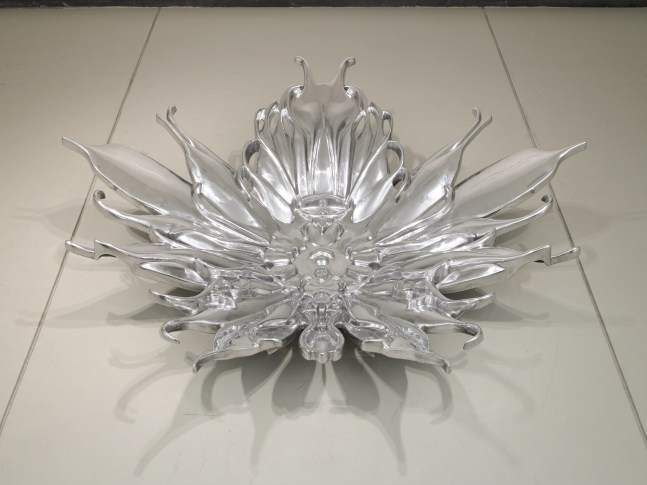 E.V Day,&amp;nbsp;Pollinator (Water Lily)&amp;nbsp;Cast and polished aluminum. 17 1/4h x 72w x 72d in at Baldwin Gallery, Aspen, CO