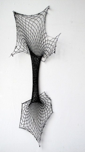 Wet Black Hole,&amp;nbsp;Black polyester, cotton fishnet stocking and resin.&amp;nbsp;31 x 13 inches