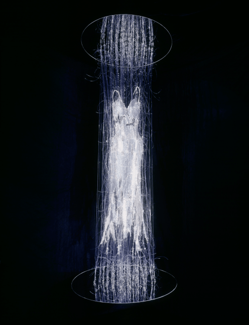 Transporter, 2000&amp;nbsp;Stephen Sprouse silver sequin dress&amp;nbsp;from his 1999 &amp;quot;Mars&amp;quot; collection&amp;nbsp;with monofilament,&amp;nbsp;turnbuckles and mirrored disks.