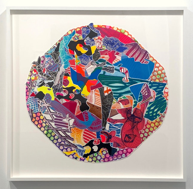 Fattiburg, 1996

Lithograph, screenprint, etching, aquatint, relief, engraving, stamping on white TGL handmade paper; metalized silver foil

32 inch diameter