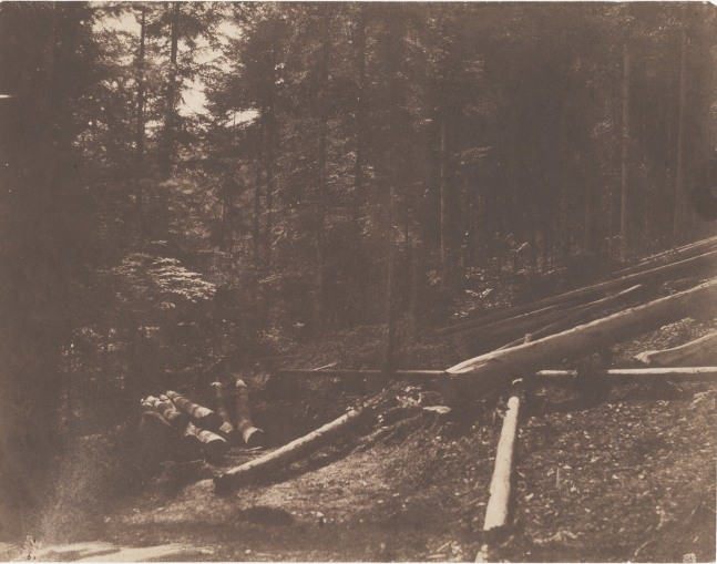 V. DIJON (French) Logging scene in a forest*, 1850s Salt print from a paper negative 21.5 x 27.6 cm, upper right corner clipped Inscribed &quot;13&quot; in pencil on verso