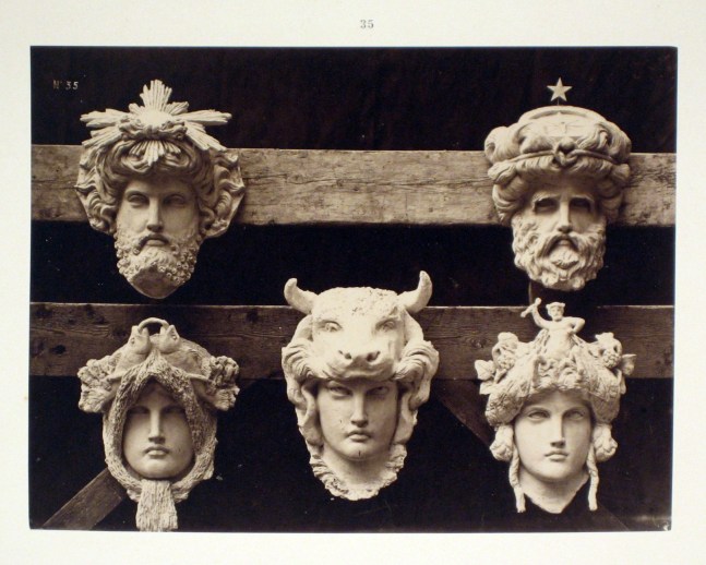 Louis-Emile DURANDELLE (French, 1839-1917) Masques du vestibule circulaire, from &quot;Le Nouvel Opéra de Paris, Sculpture Ornamentale&quot;, 1876 Albumen print from a collodion negative 21.2 x 27.8 cm