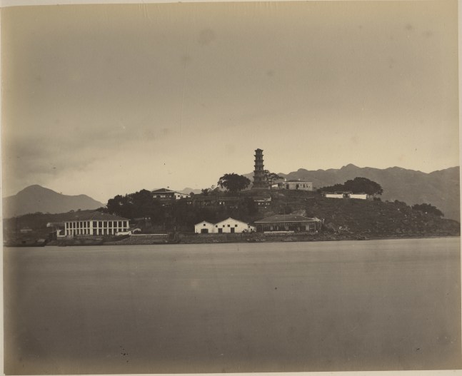 TUNG HING (Chinese, active 1860s-1880s) &quot;The Pagoda Island&quot;, circa 1870 Albumen print from a collodion negative 23.0 x 28.2 cm mounted on 30.7 x 39.5 cm paper Titled in pencil and &quot;No. 38&quot; on mount