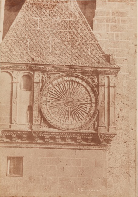 Henri LE SECQ (French, 1818-1882) Astronomical clock, Chartres Cathedral, 1852 Coated salt print from a paper negative 35.0 x 24.4 cm mounted on 59.5 x 46.2 cm card Signed and titled &quot;h. Le Secq. (Chartres.)&quot; in the negative