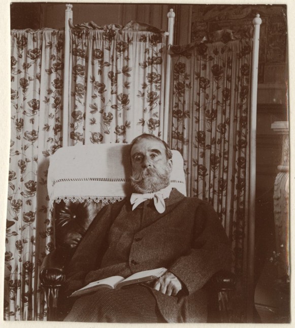 Attributed to Edgar DEGAS (French, 1834-1917) Ludovic Halévy, circa 1895-1896  Gelatin silver printing-out paper print 8.2 x 7.4 cm