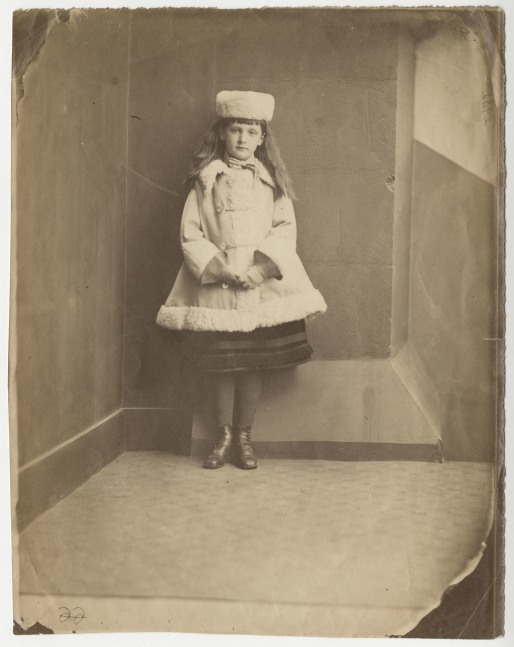 Lewis CARROLL (Charles Lutwidge Dodgson) (English, 1832-1898) Xie (Alexandra) Kitchin as a &quot;Dane&quot;, 1873 Albumen print from a collodion negative 21.0 x 16.5 cm on 21.0 x 16.7 cm paper, untrimmed and unmounted &quot;2132&quot; inscribed in violet ink by Carroll. &quot;Xie Kitchin&quot; inscribed in ink and various numeric notations inscribed in pencil, likely not in Carroll's hand, on verso.