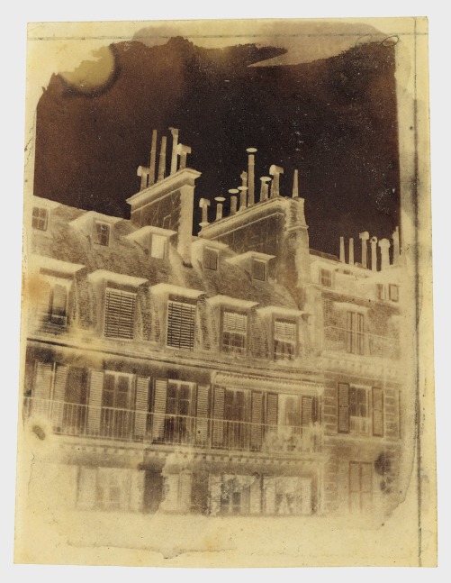 William Henry Fox TALBOT or Rev. Calvert Richard JONES (English, 1800-1877 &amp; Welsh, 1802-1877) View from a window, rue de la Paix, Paris, 1843-1844 Calotype negative, waxed 10.8 x 8.3 cm