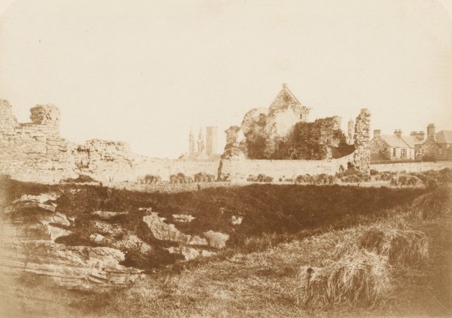 Circle of Dr. John ADAMSON, possibly by HILL &amp; ADAMSON (Scottish, 1809-1870, 1802-1870 &amp; 1821-1848) The Castle, St. Andrews, with the Cathedral in the background, circa 1843-1846 Salt print from a calotype negative 14.2 x 20.0 cm