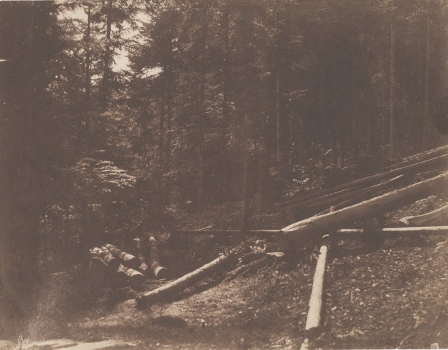 V. DIJON (French) Logging scene in a forest*, 1850s Salt print from a paper negative 21.5 x 27.6 cm