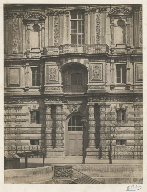 Édouard BALDUS (French, 1813-1889) Façade, Bibliothèque Impériale du Louvre, circa 1854 Salt print from a glass negative 44.5 x 34.3 cm