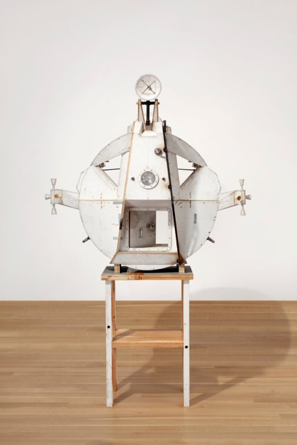 Tom Sachs
Doctor, 2009-2011
plywood, steel, hardware, ping pong balls, toggle switches, Tyvek, graphite, aluminum foil, foamcore, cintra, resin
85 x 55 x 17 1/2 inches (216 x 140 x 44,5 cm)
SW 10239