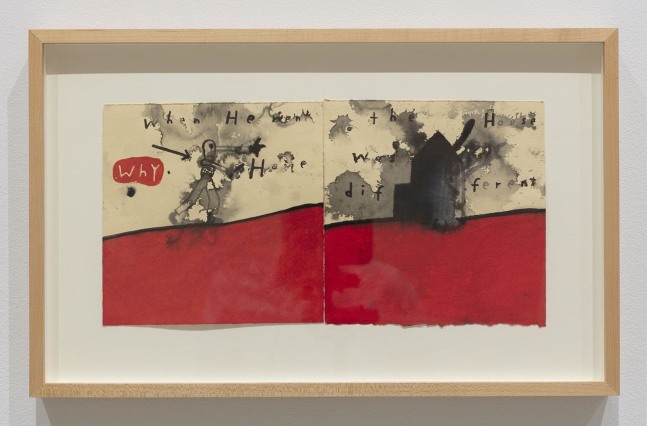 David&amp;nbsp;Lynch
When He Went Home The House Was Different, 2013
ink on paper
diptych; 8 x 8 inches (20,3 x 20,3 cm) each
13 1/4 x 21 1/4 inches (33,6 x 53,9 cm) frame
SW 19309
Private Collection