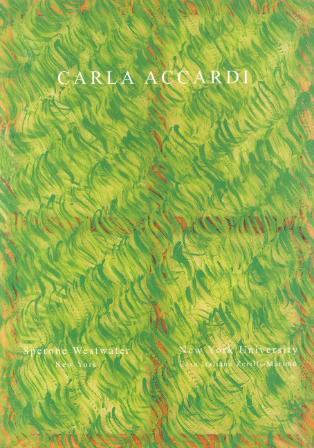 Carla Accardi book cover with green abstract painting in the background