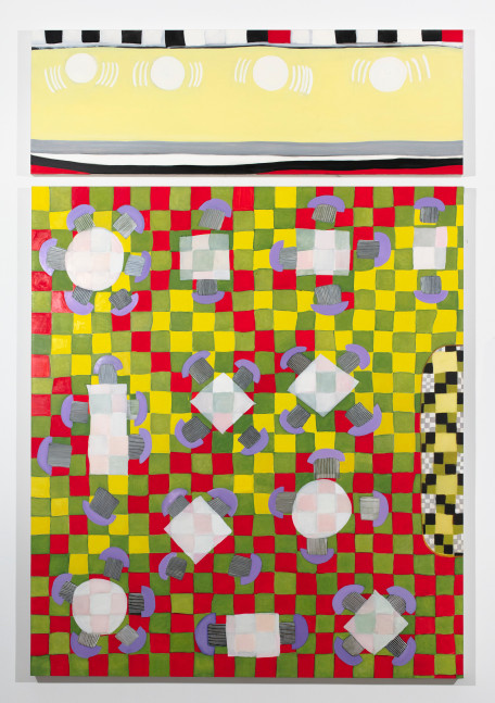 Kim&amp;nbsp;Dingle
Sidewalk Service - Restaurant Mandala, 2012/2020
oil on canvas
diptych; 86 x 60 inches (218,4 x 152,4 cm) overall
SW 20013a-b