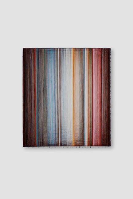 Emil Lukas
Liquid Silk Light, 2012
silk thread over wood frame with nails
19 x 17 x 3 3/8 inches (48,3 x 43,2 x 8,6 cm)
SW 12114
Private Collection